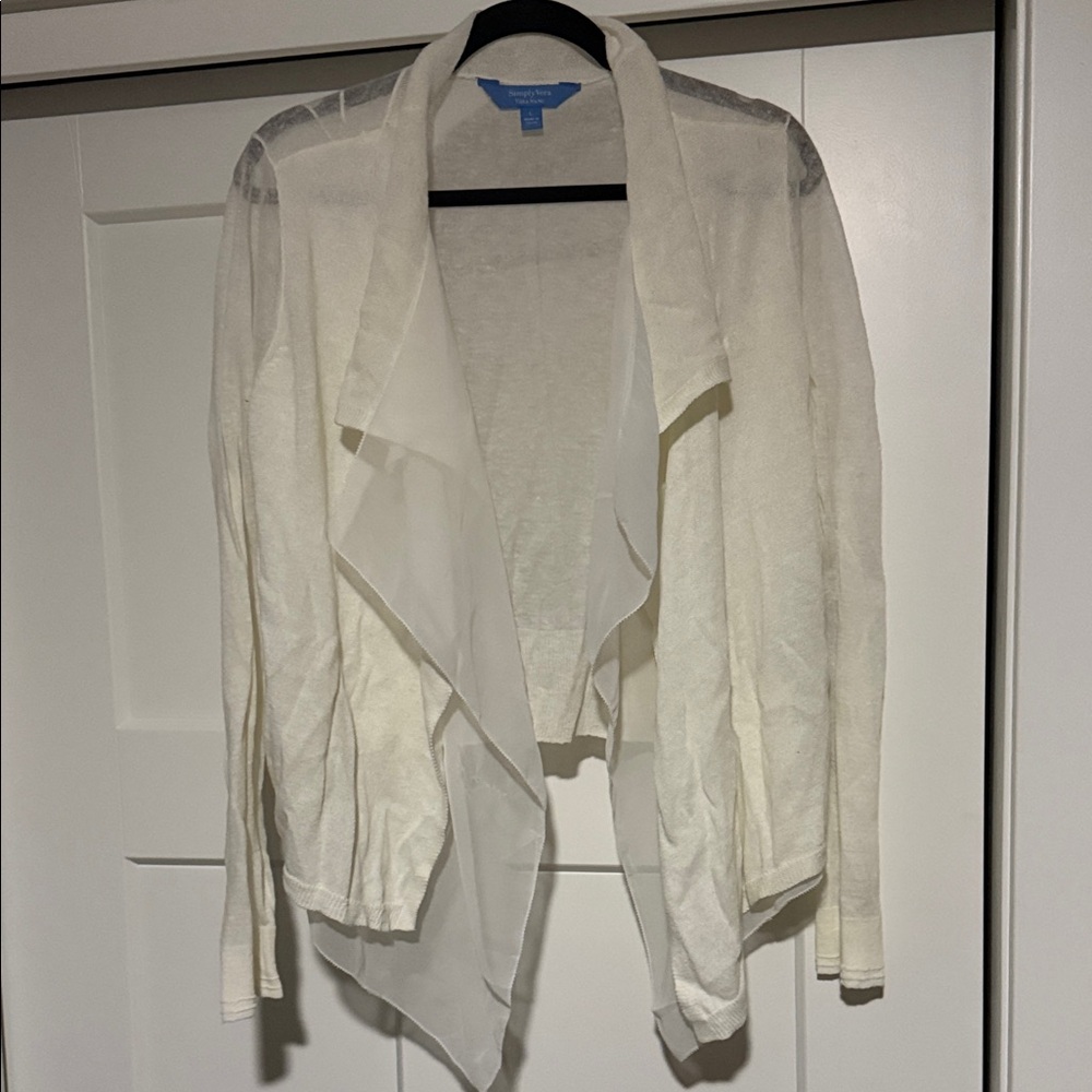 NWT Simply Vera Vera Wang Sheer Cream White Women's Contemporary Blazer